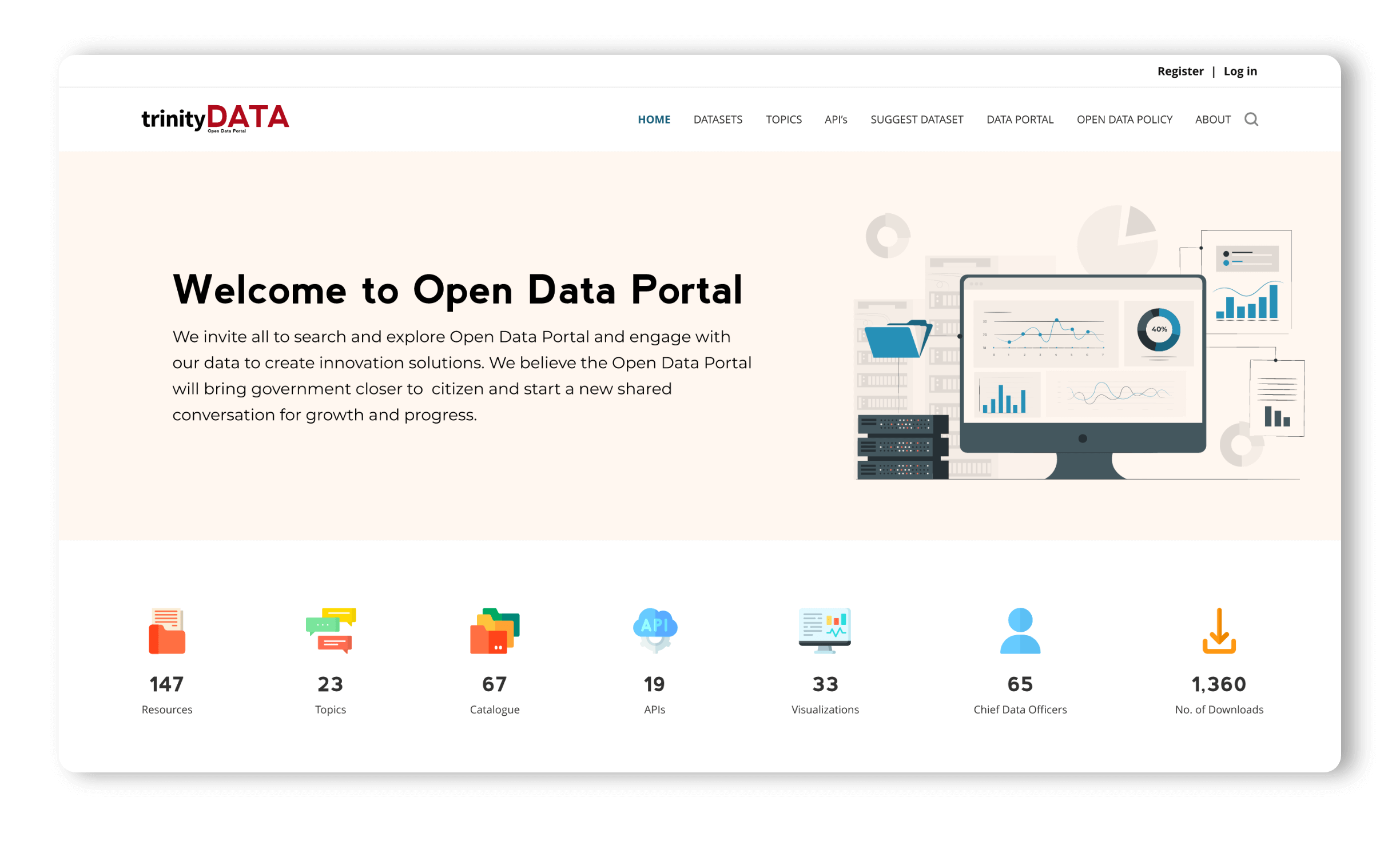 open data portal user interface screen